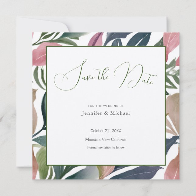 Hochzeit Berufliche Minimalistische Niedliche Blüt Save The Date (Vorderseite)