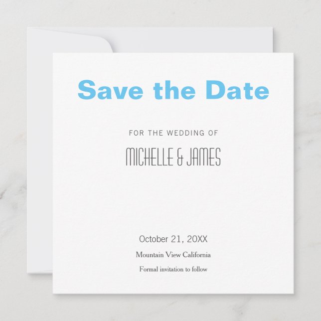 Hochzeit Beruflichen Minimalistischen Moderne Sky  Save The Date (Vorderseite)