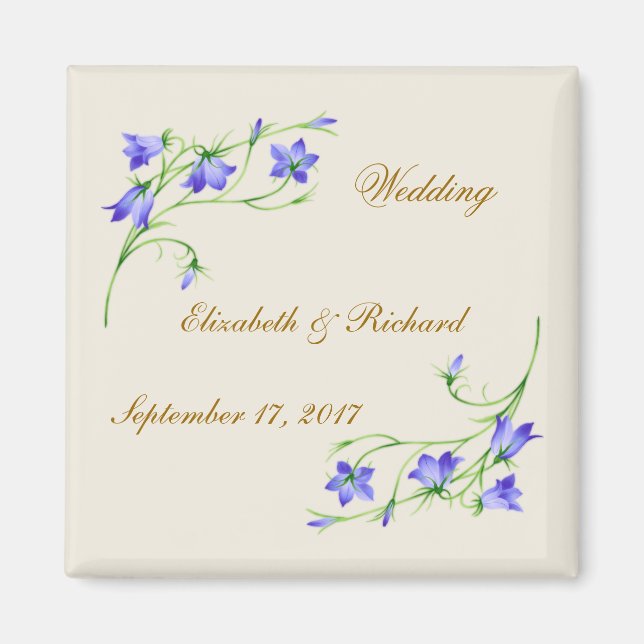 Hochzeit. Bluebell Blume Magnet (Vorne)