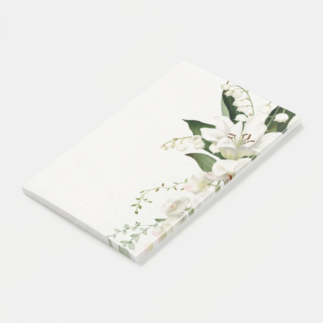 Hochzeit Blumen Lily Klassiker Post-it Klebezettel (angewinkelt)