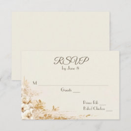 Hochzeit Blumenstrauß auf Elfenbein UAWG RSVP Karte