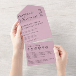 Hochzeit Blush Pink Alles in einer Einladung Save-