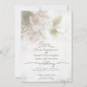 HOCHZEIT Boho-Aquarell Pfirsichblüten Einladung