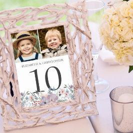 Hochzeit Boho Blumenbräune Fotos Tischnummer