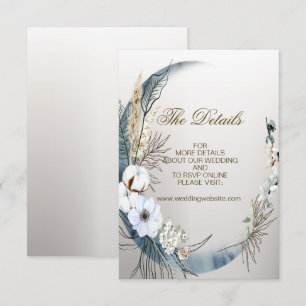 Hochzeit Boho White Orchid Blume Blue Moon Party Begleitkarte