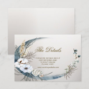 Hochzeit Boho White Orchid Blume Blue Moon Party Begleitkarte