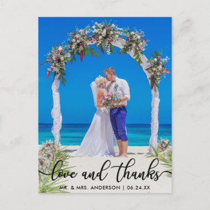 Hochzeit Braut Bräutigam Foto Liebe und Dank Postkarte