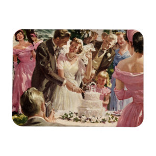 Hochzeit Braut Bräutigam Frischvermählte schneiden Magnet
