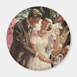 Hochzeit Braut Bräutigam Frischvermählte schneiden Magnet