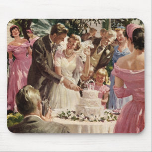 Hochzeit Braut Bräutigam Frischvermählte schneiden Mousepad