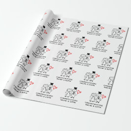 Hochzeit Braut Groom Niedlichen Paar Glückwünsche Geschenkpapier