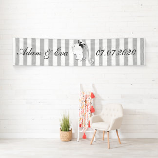 Hochzeit Braut Schleier Streifen personalisieren Banner