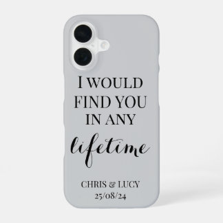 Hochzeit, Braut und Bräutigam personalisierte Tele iPhone 16 Hülle