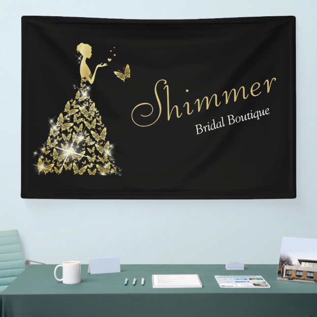 Hochzeit Bridal Butterfly Dress Boutique Business Banner (Messe)
