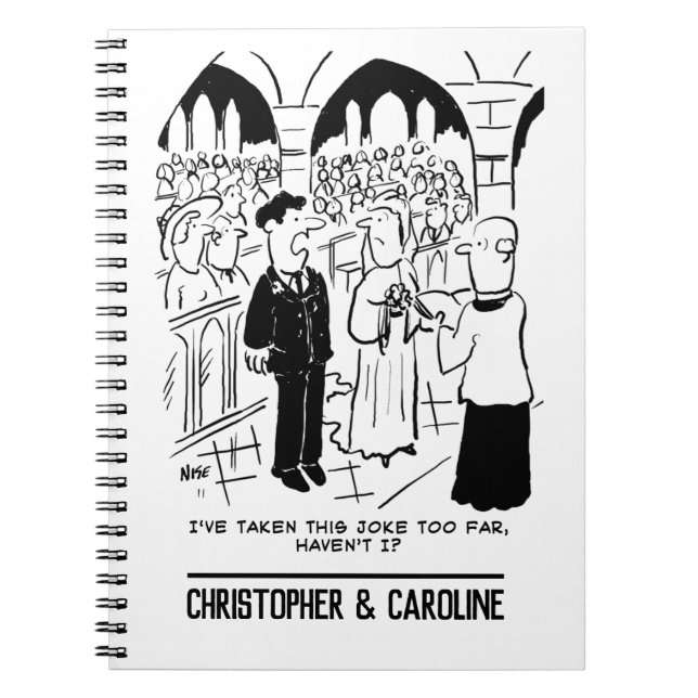 Hochzeit - Bridegroom Prachtvoller Cartoon Notizblock (Vorderseite)