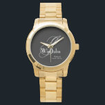 Hochzeit Bridesmaid Geschenk Moderne Monogramm Nam Armbanduhr<br><div class="desc">Hochzeitsfeier Gift Bridesmaid Hochzeitsgeschenk Moderne Monogramm und Brautmädchen Name Chic Watch. Fügen Sie diese besondere Touch mit einem mit Monogramm Geschenk hinzu, besonders für Ihre Bridesmaid. Klicken Sie auf diese Vorlage personalisieren, um sie mit der Bridesmaids Monogramm Nachname initia, dem Vornamen und dem Heiratsdatum schnell und einfach anzupassen. Hochzeit Bridesmaid...</div>