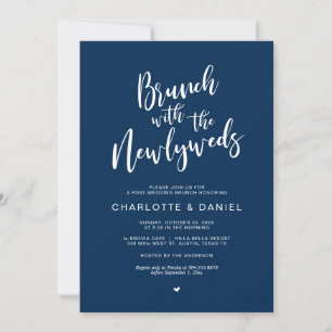 Hochzeit, Brunch mit den Neuvermählten, Marine Einladung