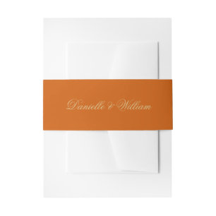 Hochzeit Burnt Orange Einfache Golden Gelbe Schrif Einladungsbanderole