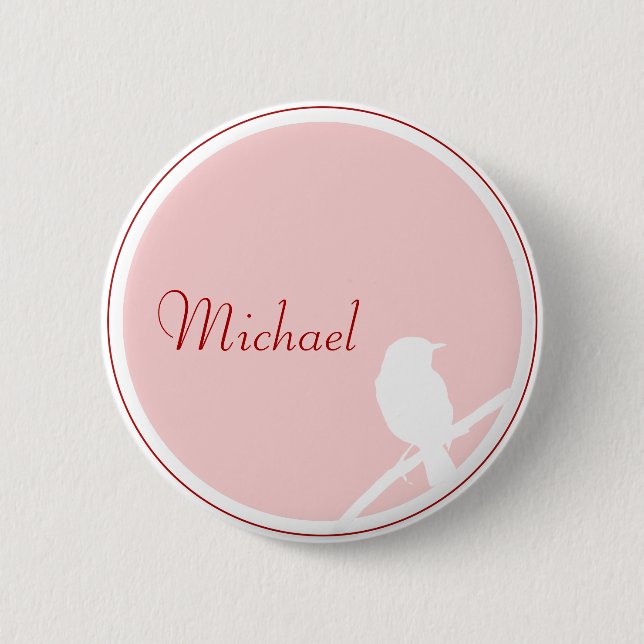Hochzeit Button als Tischkarte (rosa rot) (Vorderseite)