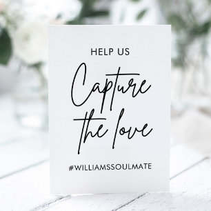 Hochzeit Capture The Love Hashtag Sockelschild
