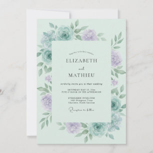 Hochzeit Celadon Lila Pfingstrose Einladung