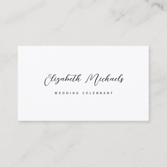 Hochzeit Celebrant sauber minimalistisch Visitenkarte (Rückseite)