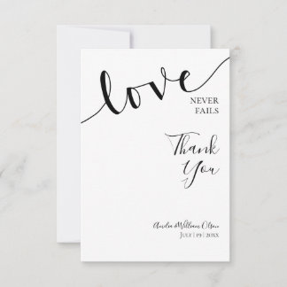 Hochzeit, Christlich, Einfach, Elegant, Typografie Dankeskarte