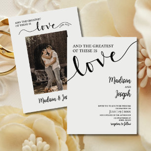 Hochzeit Christlich Elegant Einfache Typografie Einladung