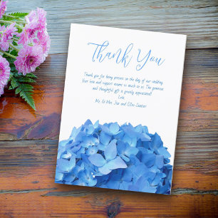 Hochzeit Danke Blaue Hortensien Blumen Karte