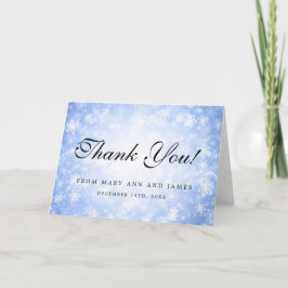 Hochzeit "Danke" Blue Winter Wonderland Dankeskarte