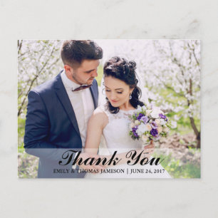 Hochzeit Danke Braut & Bräutigam Foto Postkarte B