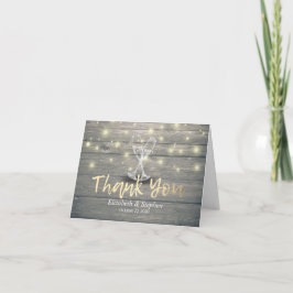 Hochzeit Danke Champagne Glasses Wood Lights