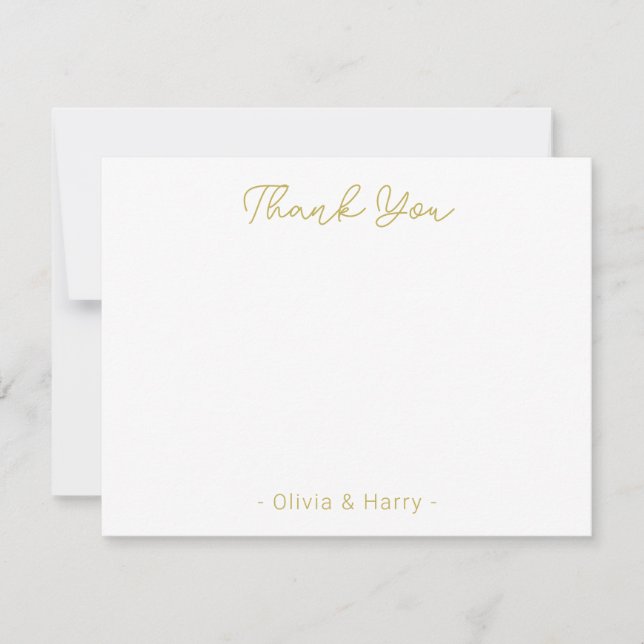 Hochzeit Danke Chic Modern White Flat Note Card Mitteilungskarte (Vorderseite)