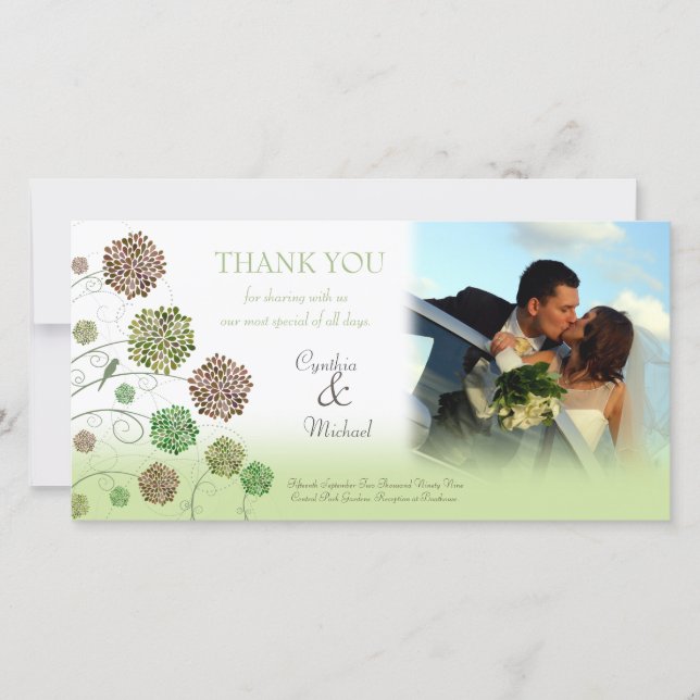 Hochzeit Danke Dahlia Garden Foto Card (Vorderseite)
