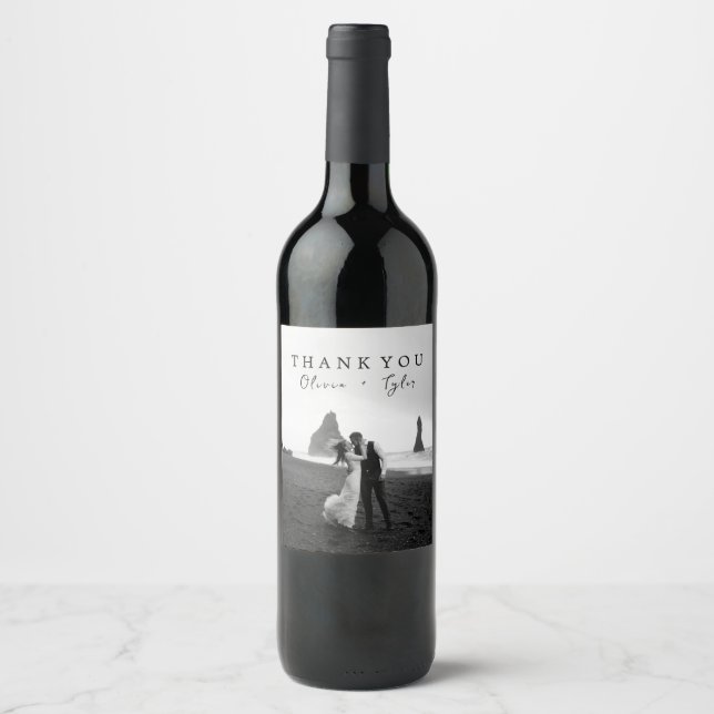 Hochzeit Danke, dass du ein Geschenk für Personali Weinetikett (Vorderseite)