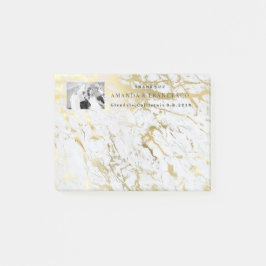 Hochzeit Danke, dass du Gold Gray Marble bevorzugs Post-it Klebezettel