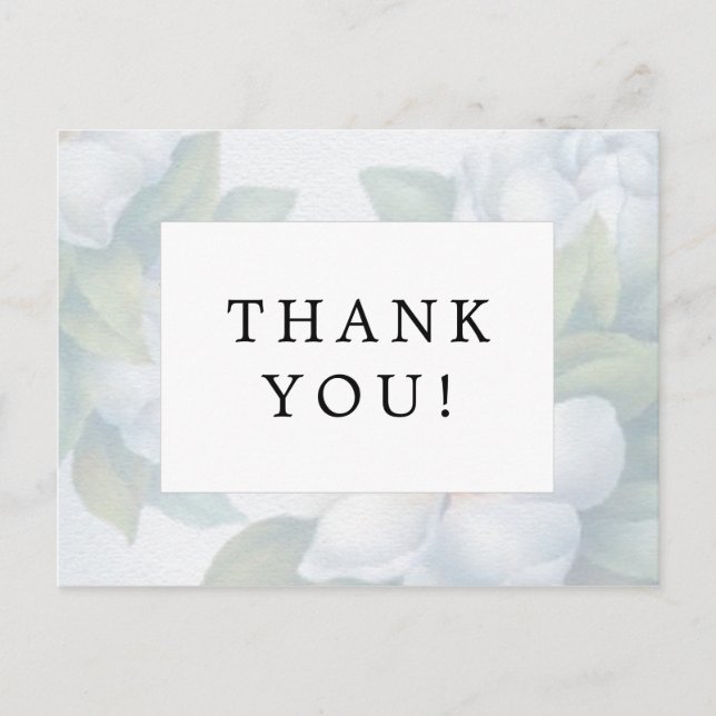 Hochzeit Danke, dass du Silberblüten aus weißem Do Postkarte (Vorderseite)