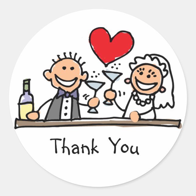 Hochzeit Danke, dass du Sticker (Vorderseite)