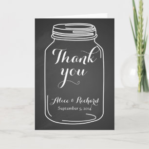 Hochzeit Danke, dass Sie Karte Mason Jar Chalkboar