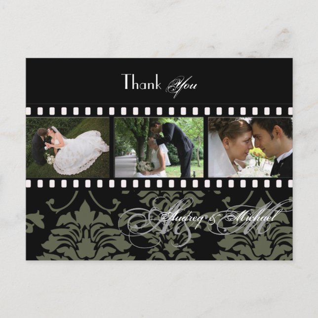 Hochzeit Danke, dass Sie Postkarten einfügen Ihre  (Vorderseite)