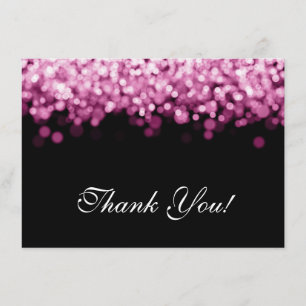 Hochzeit danke, dass Sie rosa Lichter bemerken Dankeskarte