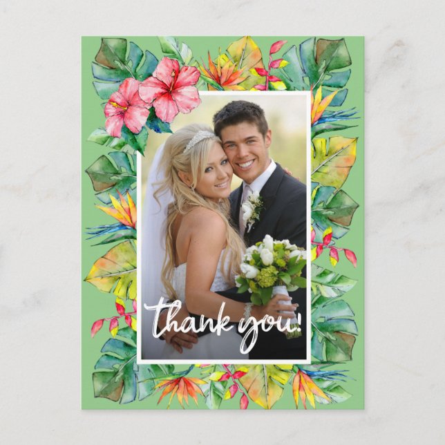 Hochzeit Danke | Foto an der Tropengrenze Postkarte (Vorderseite)