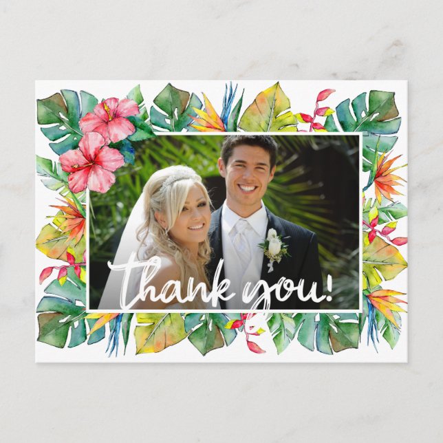 Hochzeit Danke | Foto an der Tropengrenze Postkarte (Vorderseite)