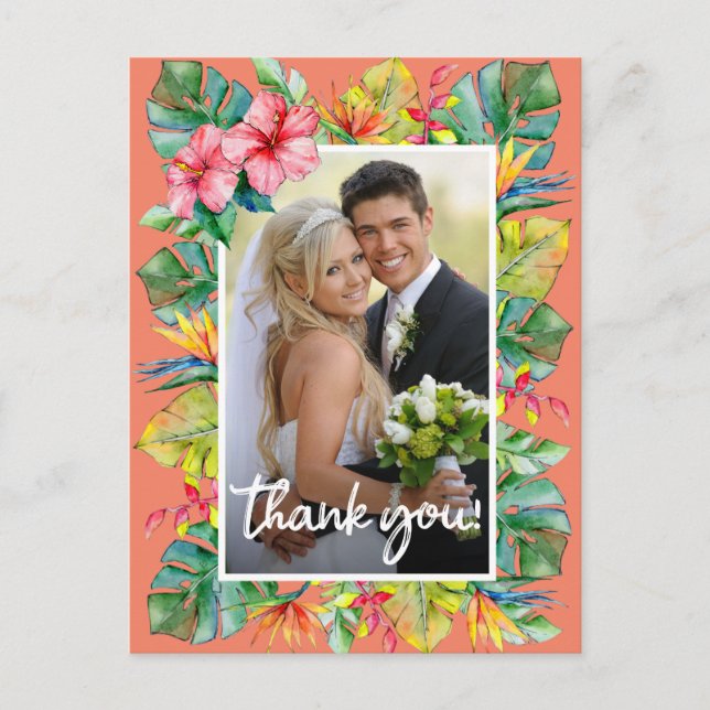 Hochzeit Danke | Foto an der Tropengrenze Postkarte (Vorderseite)