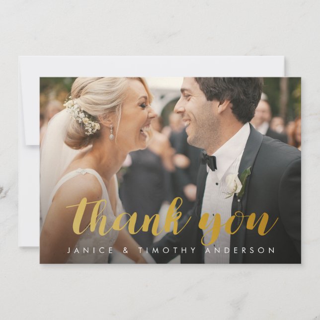 Hochzeit Danke Foto Brautbäume Gold Imitate Folie (Vorderseite)