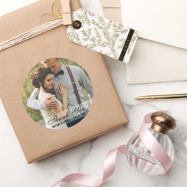 Hochzeit Danke Foto Gefallen Stickers R (Schenken)