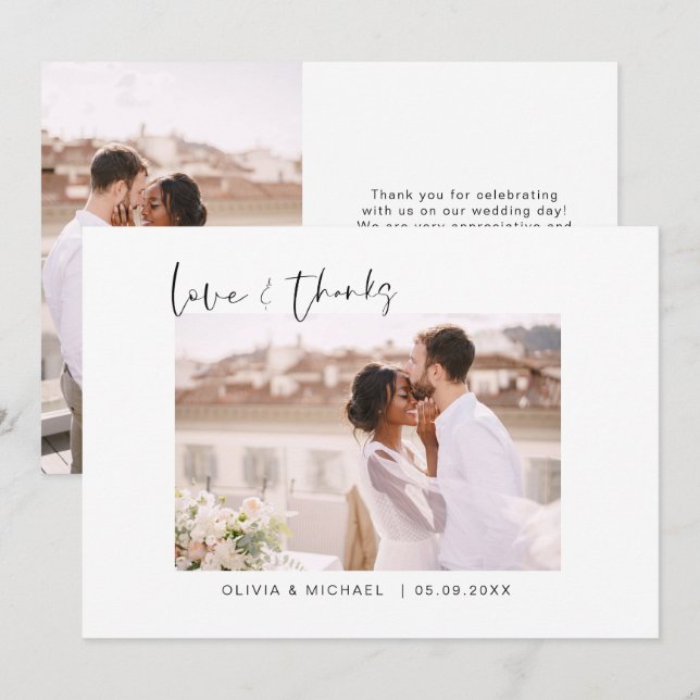 Hochzeit Danke Foto Minimalistisch Simple (Vorne/Hinten)