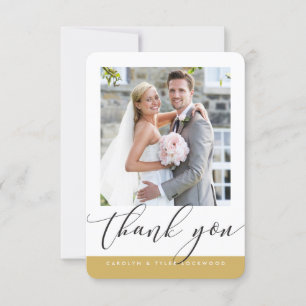 HOCHZEIT DANKE Foto moderne Kalligrafie Gold