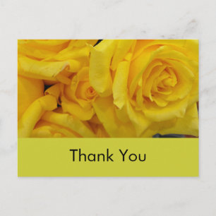 Hochzeit Danke gelbe Rosenblumen Postkarte