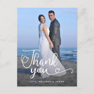Hochzeit Danke Handgeschriebenes Skript über Fot Postkarte